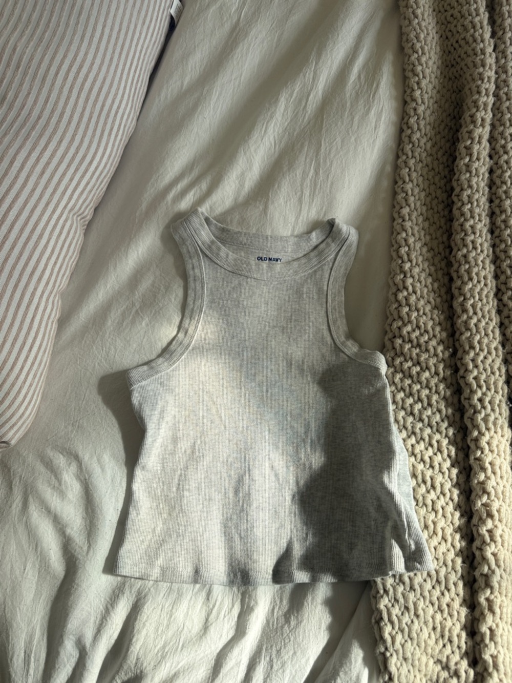 Old Navy Heather Gray Ribbed Tank Top